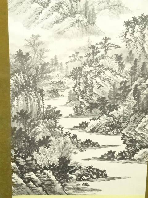 道具 ] - 道具 萬谷山人筆 山水 肉筆絹本掛軸 | ネットショップ圭